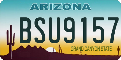 AZ license plate BSU9157