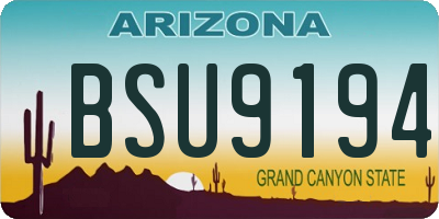 AZ license plate BSU9194
