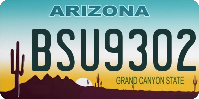 AZ license plate BSU9302