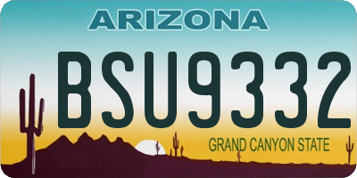 AZ license plate BSU9332