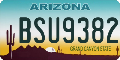 AZ license plate BSU9382