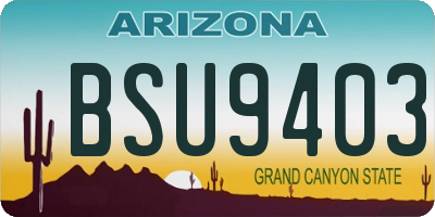 AZ license plate BSU9403