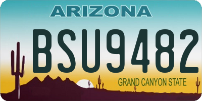 AZ license plate BSU9482