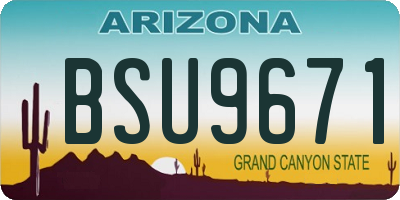 AZ license plate BSU9671