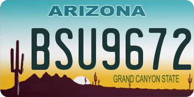 AZ license plate BSU9672