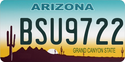 AZ license plate BSU9722