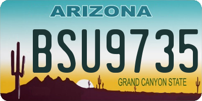 AZ license plate BSU9735