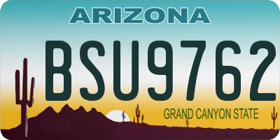 AZ license plate BSU9762