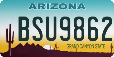 AZ license plate BSU9862