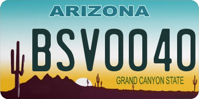 AZ license plate BSV0040
