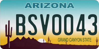 AZ license plate BSV0043