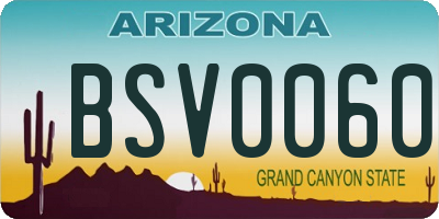 AZ license plate BSV0060