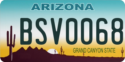 AZ license plate BSV0068