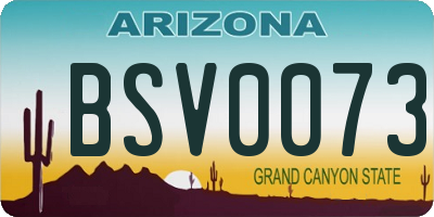 AZ license plate BSV0073