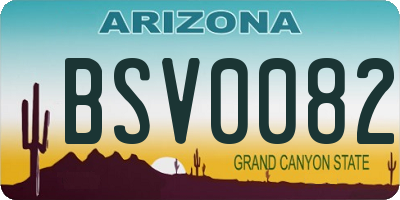 AZ license plate BSV0082