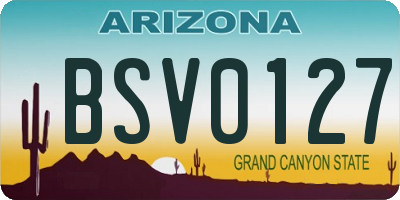 AZ license plate BSV0127