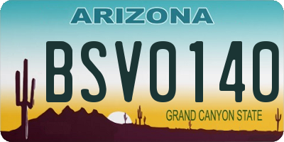 AZ license plate BSV0140
