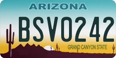 AZ license plate BSV0242
