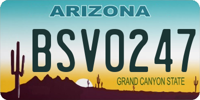 AZ license plate BSV0247