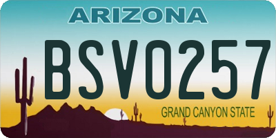 AZ license plate BSV0257