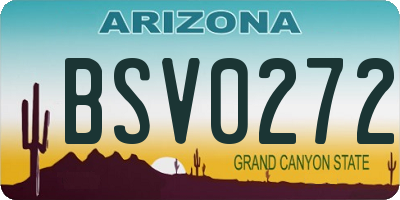 AZ license plate BSV0272
