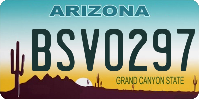 AZ license plate BSV0297