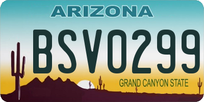 AZ license plate BSV0299