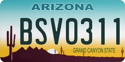 AZ license plate BSV0311
