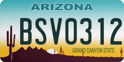 AZ license plate BSV0312
