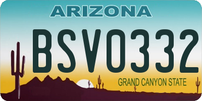 AZ license plate BSV0332