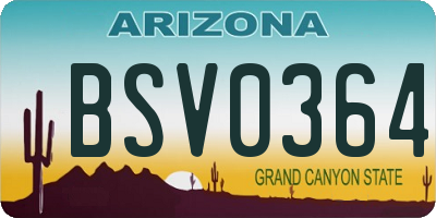 AZ license plate BSV0364