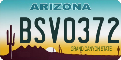 AZ license plate BSV0372