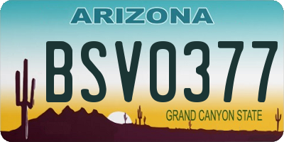 AZ license plate BSV0377