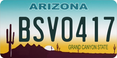 AZ license plate BSV0417