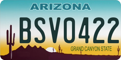 AZ license plate BSV0422