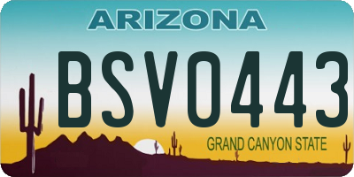 AZ license plate BSV0443