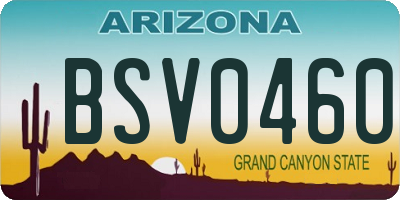 AZ license plate BSV0460