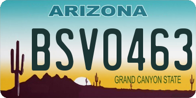 AZ license plate BSV0463