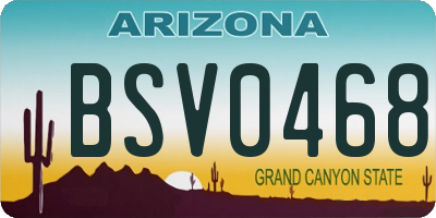 AZ license plate BSV0468