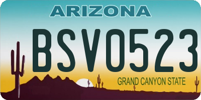 AZ license plate BSV0523