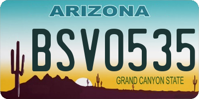 AZ license plate BSV0535