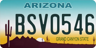AZ license plate BSV0546