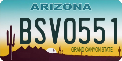 AZ license plate BSV0551