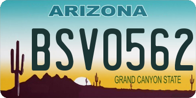 AZ license plate BSV0562