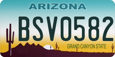 AZ license plate BSV0582