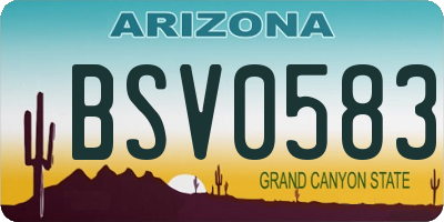 AZ license plate BSV0583