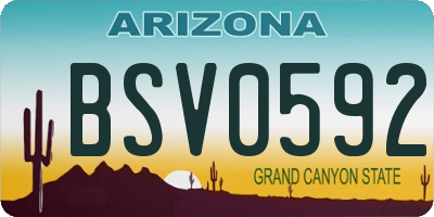 AZ license plate BSV0592