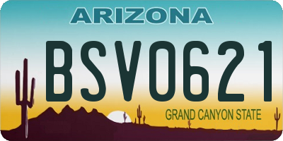 AZ license plate BSV0621