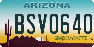 AZ license plate BSV0640