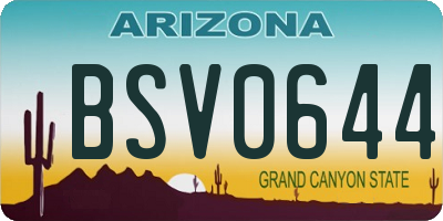 AZ license plate BSV0644